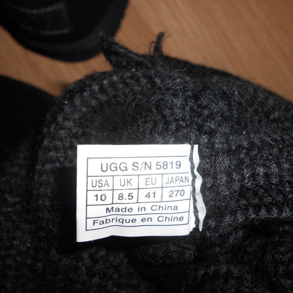 UGG Australia SN 5819 Black CLASSIC CARDY Women's Tall Knee High Winter Boot 10 - Picture 6 of 8